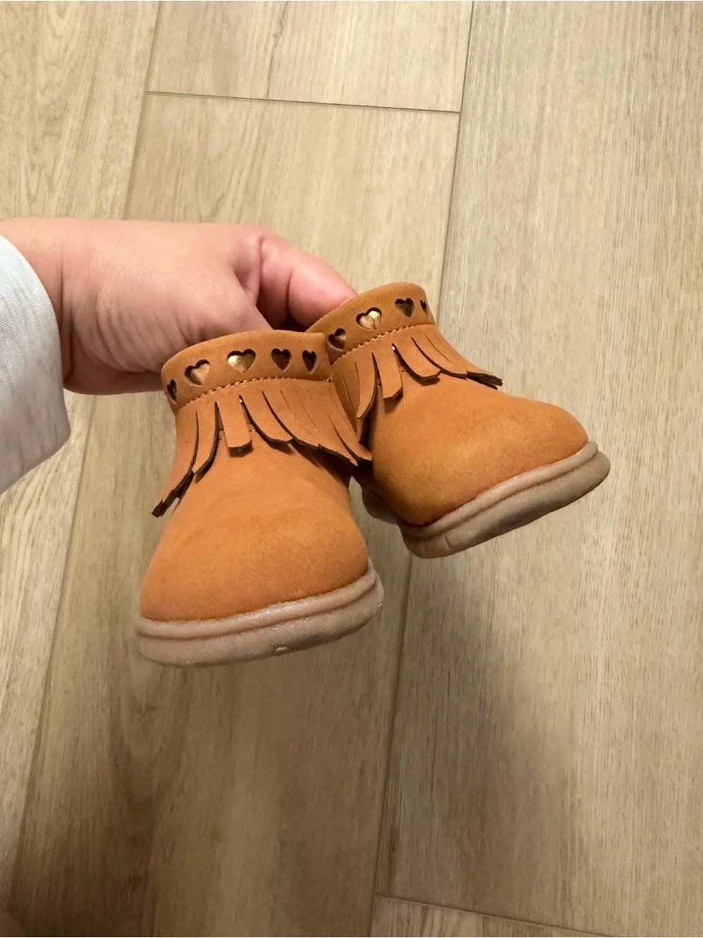 Carter's Toddler Fringe Moccasins in Rust Brown